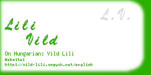 lili vild business card